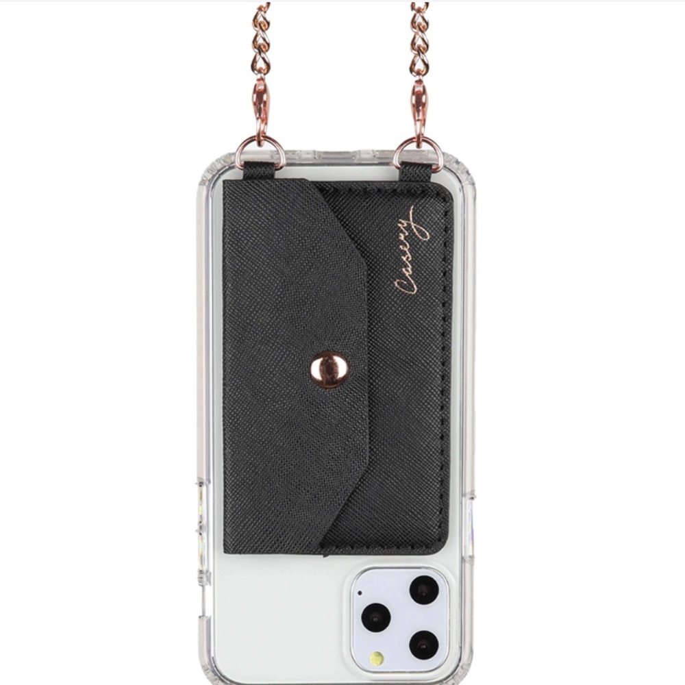 Casery Crossbody Phone Pocket Black & Rose Gold